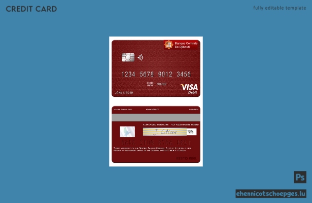 Beispielvorschau der Visa-Debitkarte der Zentralbank von Dschibuti